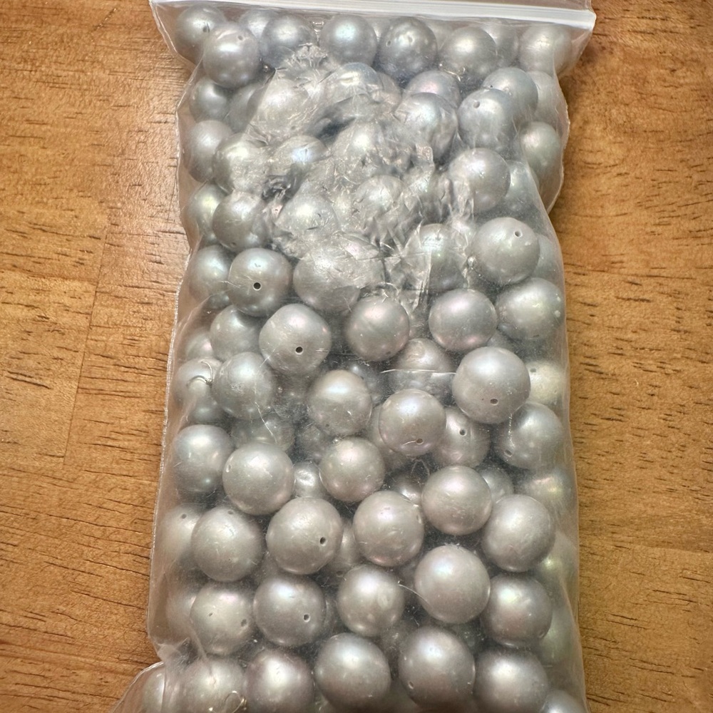 Silver/Pale Blue Beads for Crafting